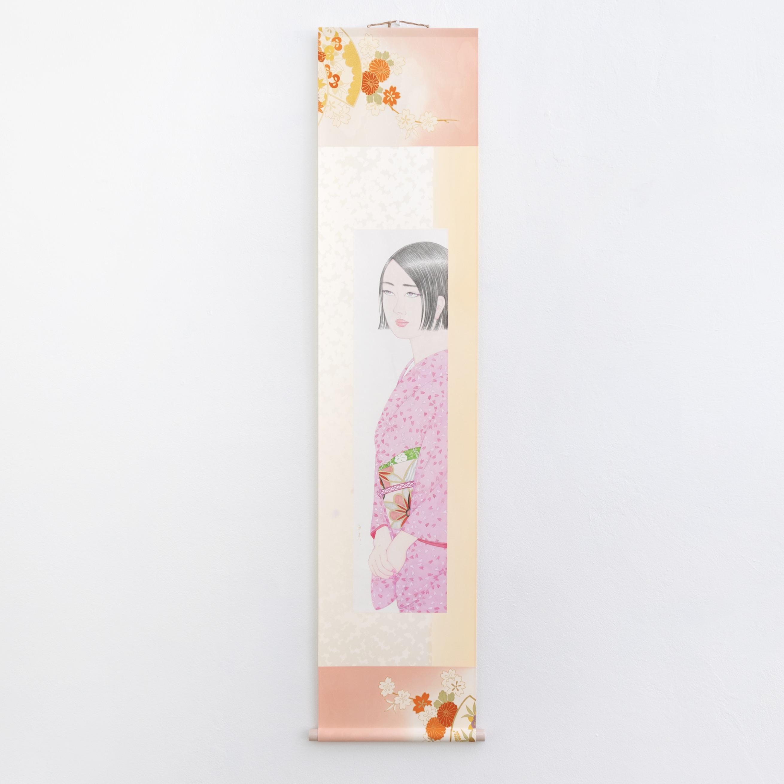 日本画 掛け軸 原画 Original Japanese Kakejiku tapestry painting, Yumi Kamiya, MORK Gallery Bangkok