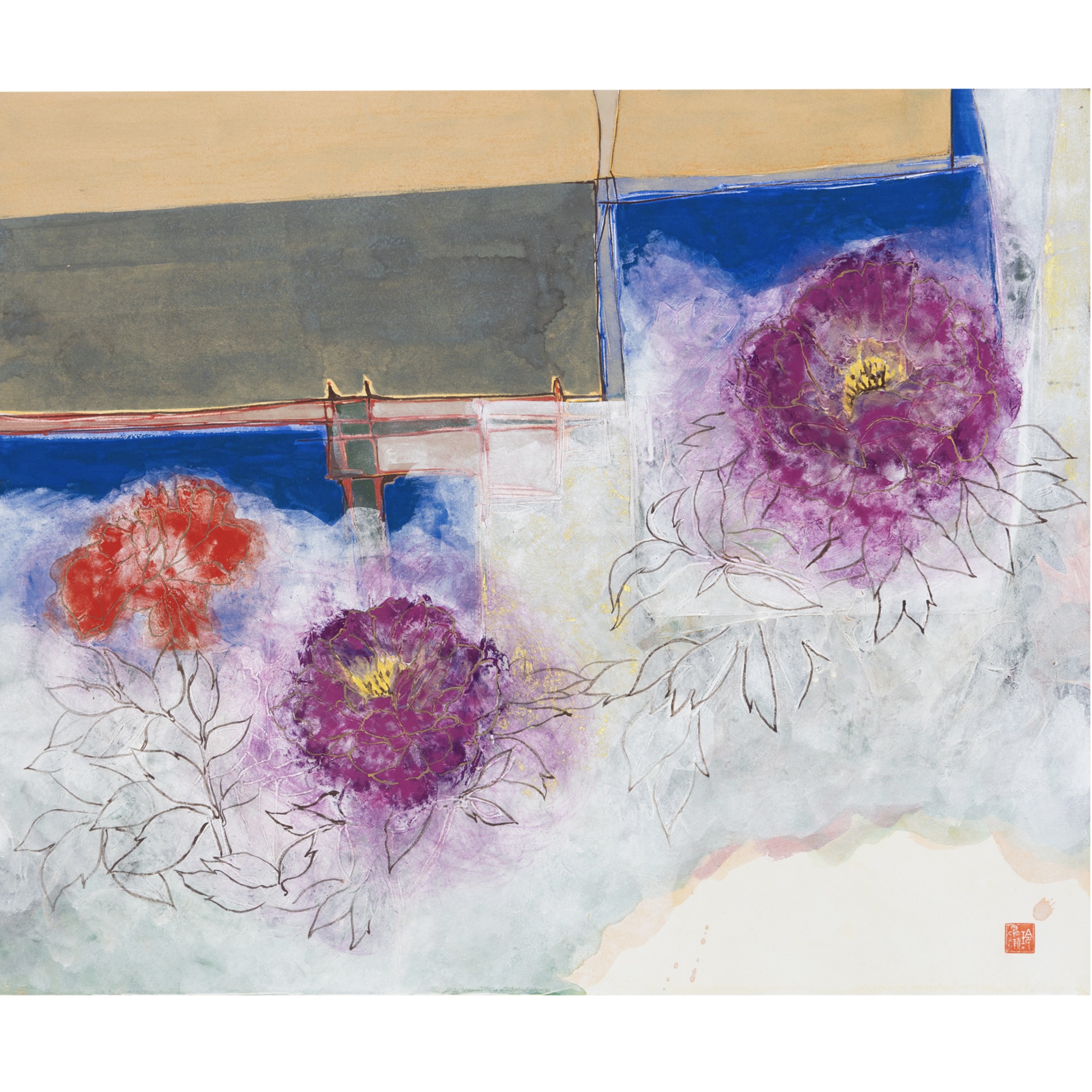 オリジナル日本画 Original Nihonga Painting by Rei Hayase, MORK Gallery Bangkok