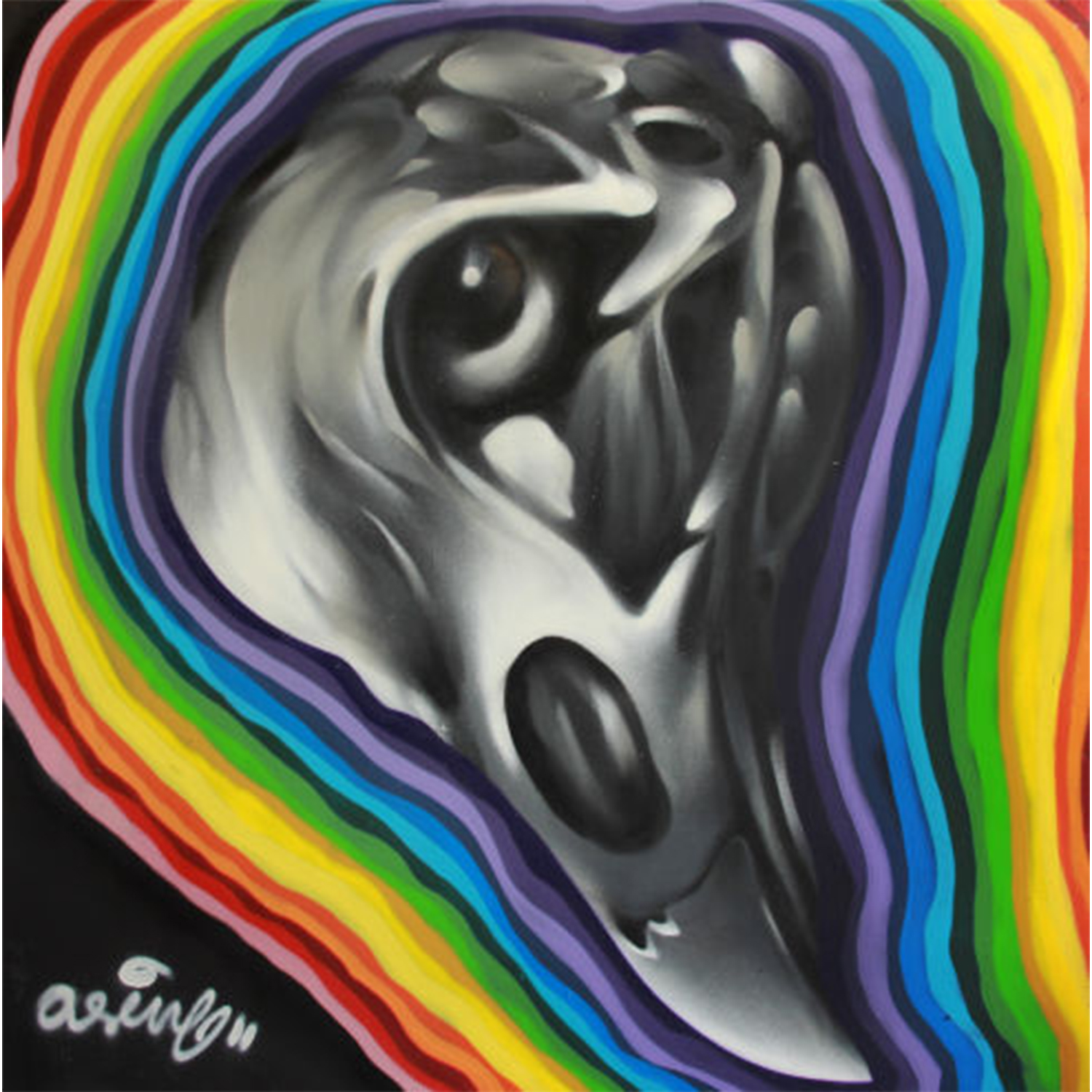 Original Street Art Painting, ASIN, MORK Gallery Bangkok
