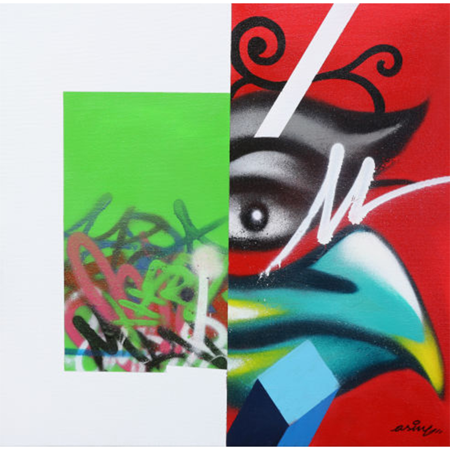 Original Street Art Painting, ASIN, MORK Gallery Bangkok