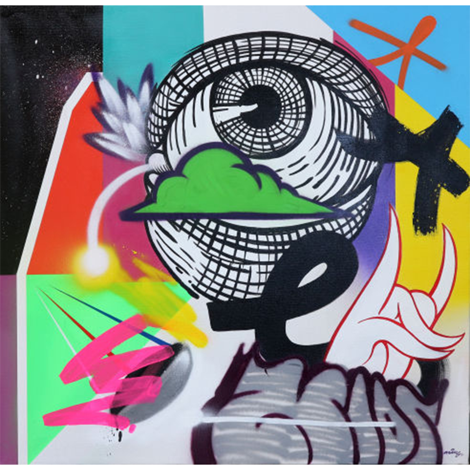Original Street Art Painting, ASIN, MORK Gallery Bangkok