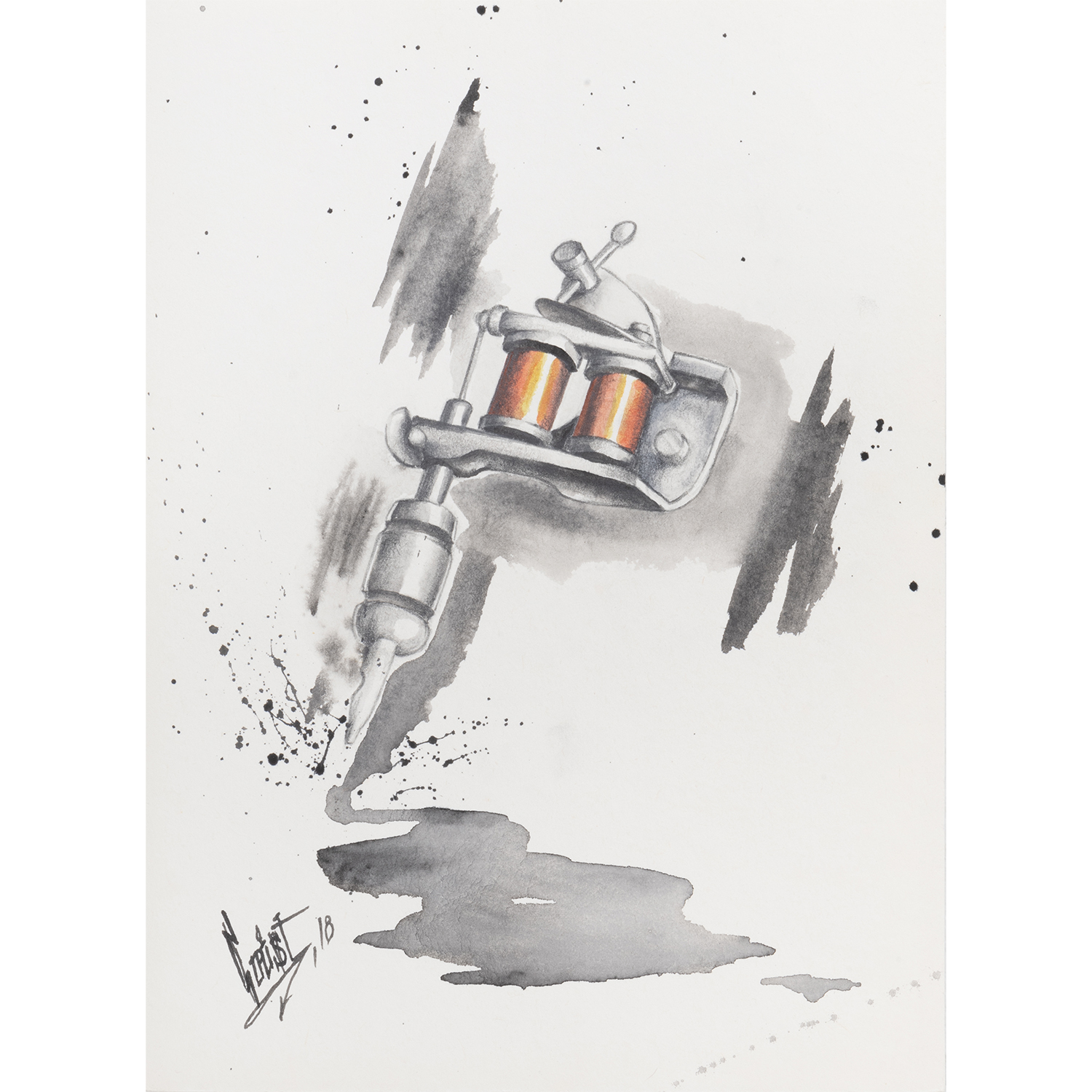 Original Acrylic and Graphite Drawing, Crist Espiritu, Visual Art, MORK Gallery Bangkok