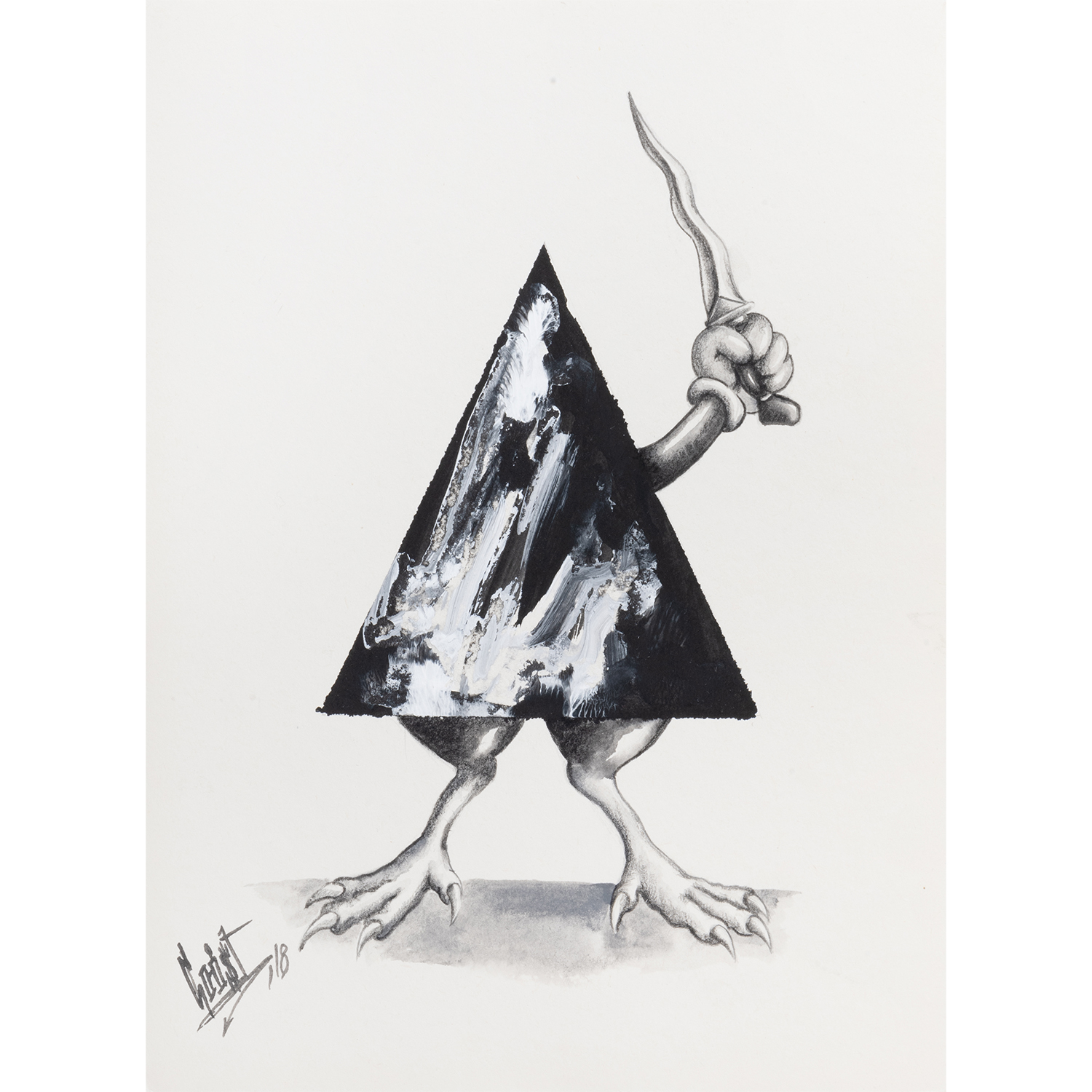 Original Acrylic and Graphite Drawing, Crist Espiritu, Visual Art, MORK Gallery Bangkok