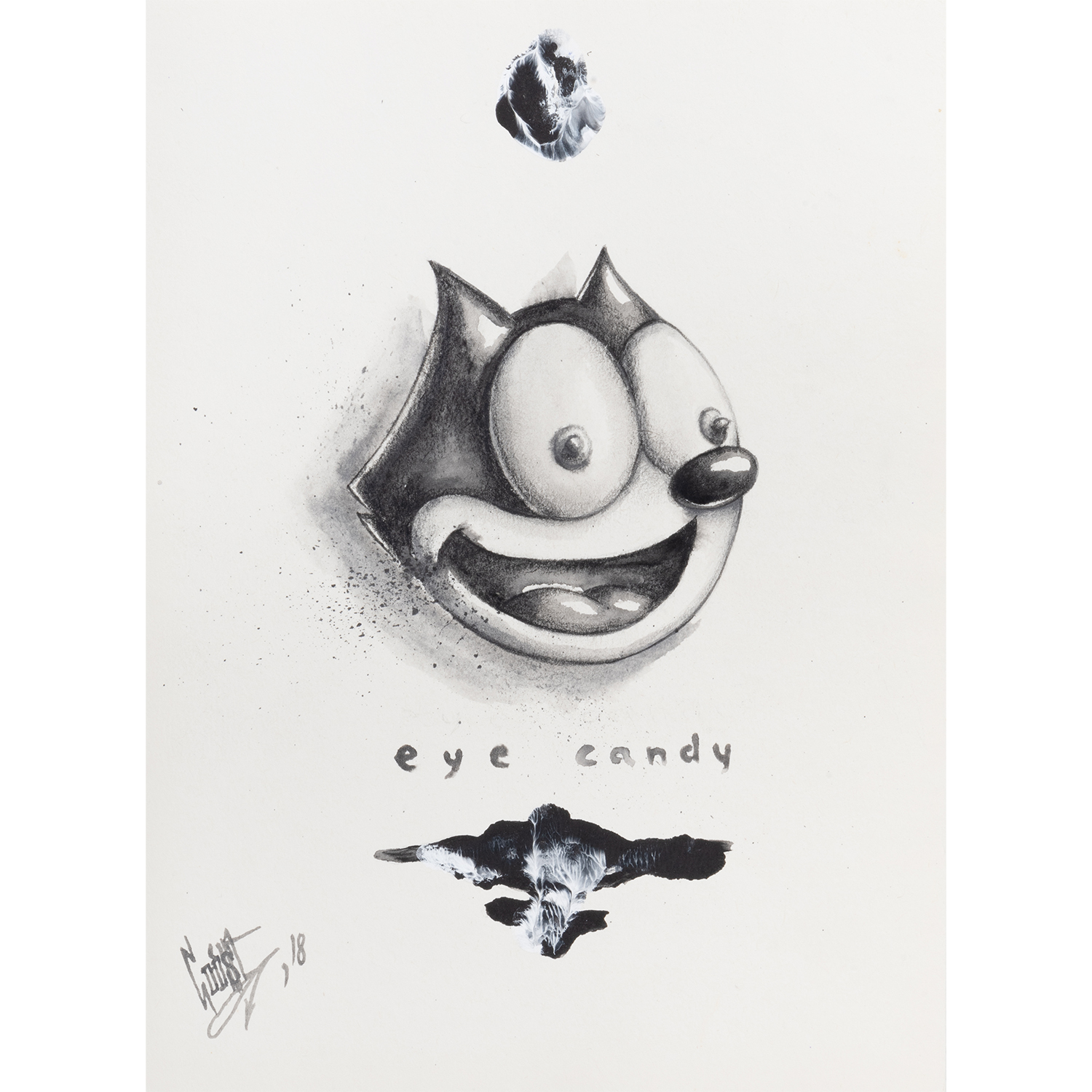 Original Acrylic and Graphite Drawing, Crist Espiritu, Visual Art, MORK Gallery Bangkok