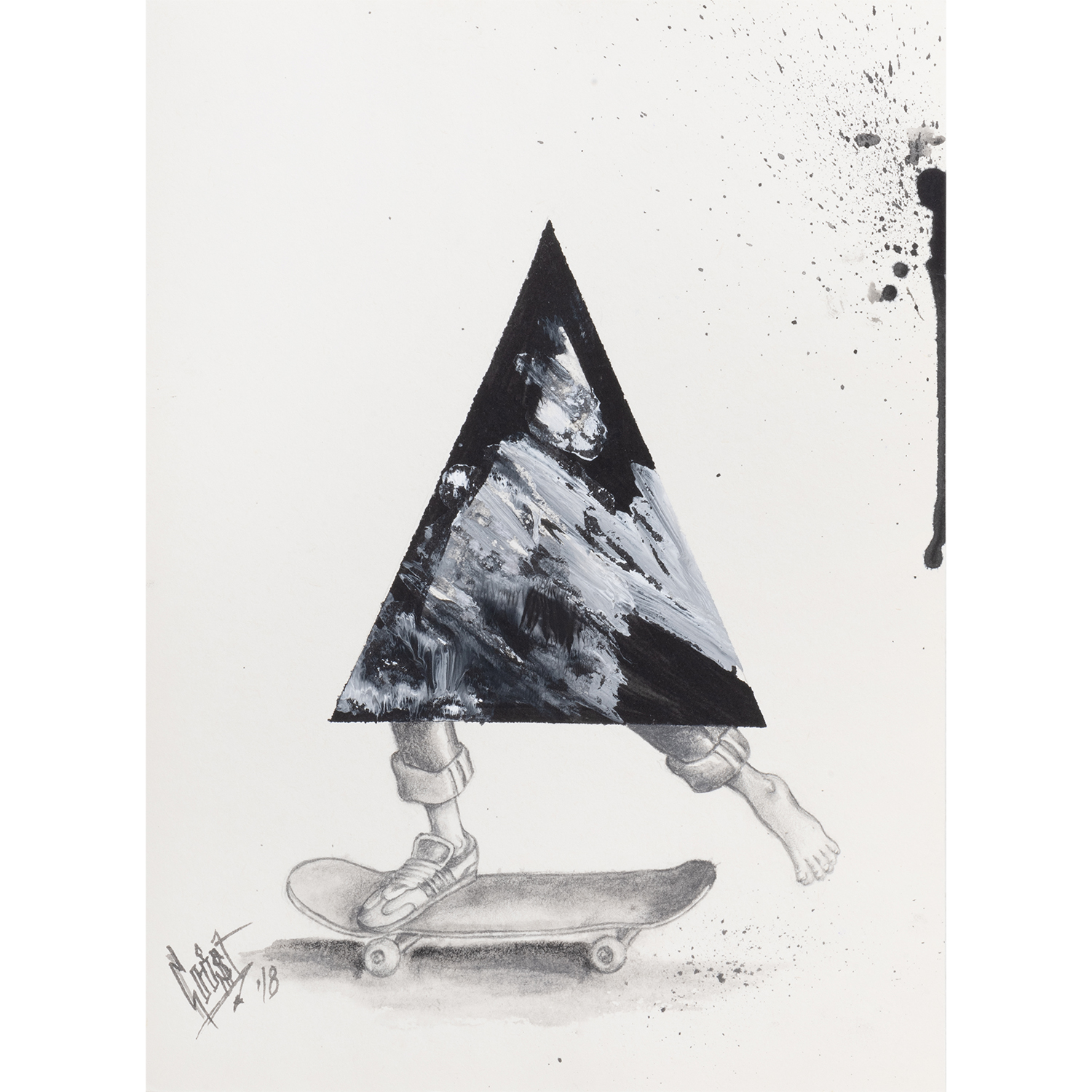 Original Acrylic and Graphite Drawing, Crist Espiritu, Visual Art, MORK Gallery Bangkok
