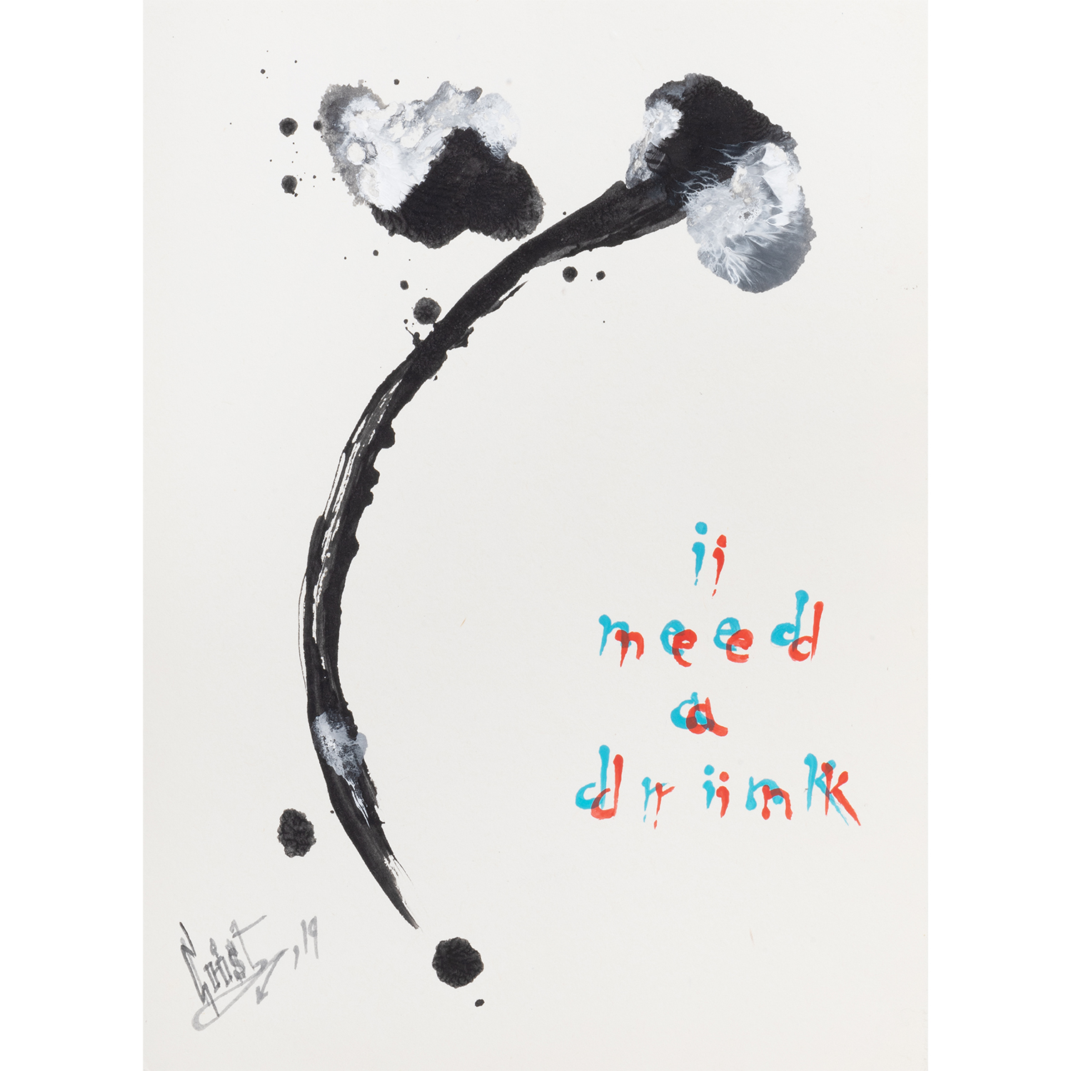 Original Acrylic and Graphite Drawing, Crist Espiritu, Visual Art, MORK Gallery Bangkok