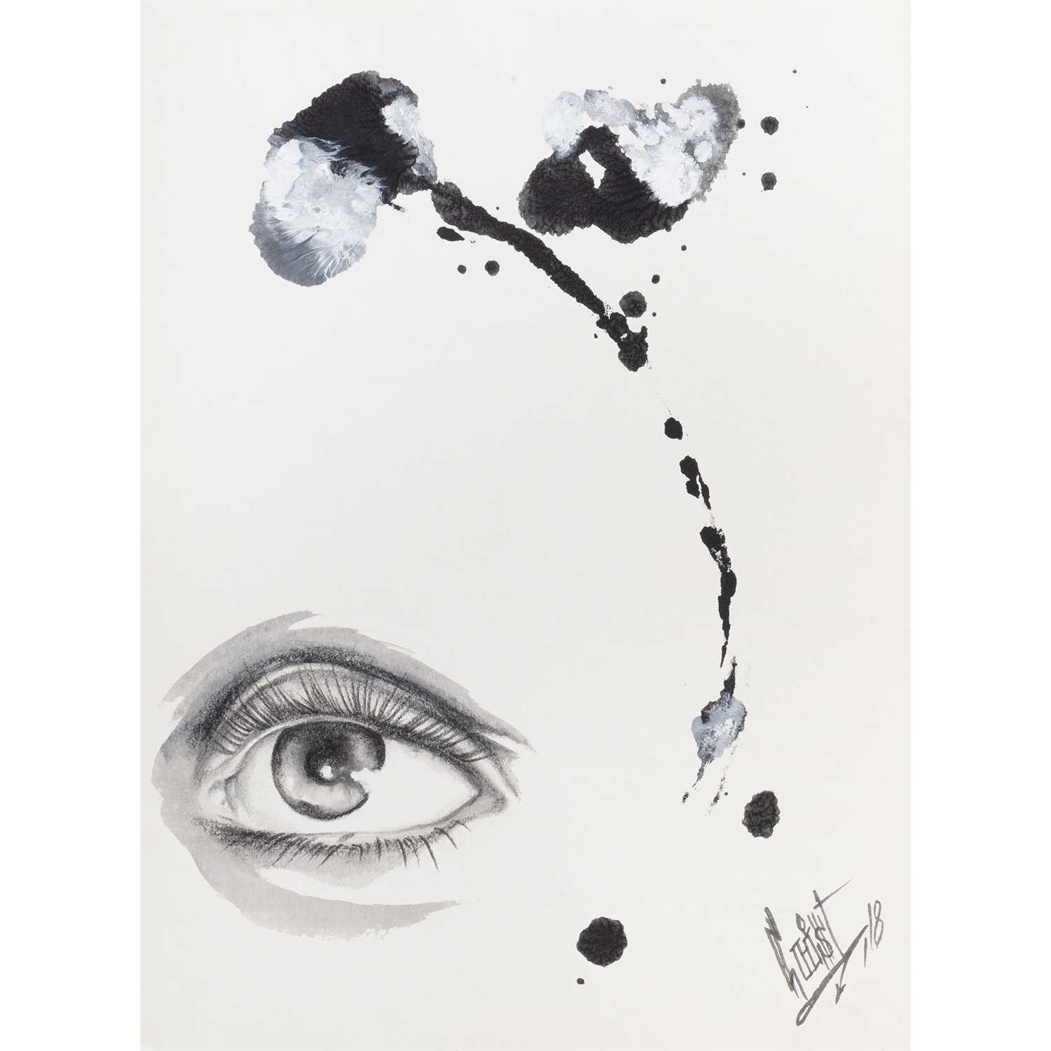 Original Acrylic and Graphite Drawing, Crist Espiritu, Visual Art, MORK Gallery Bangkok