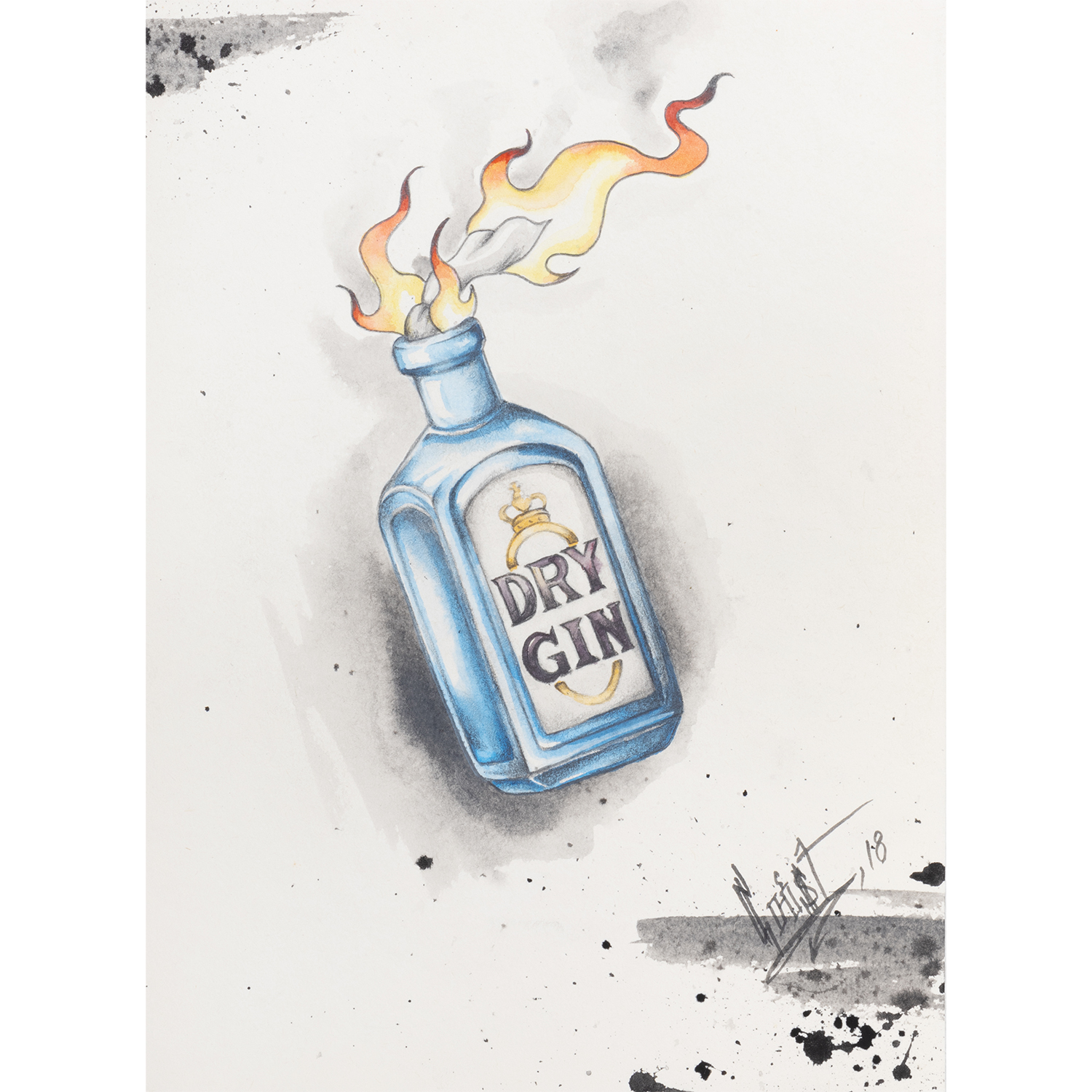 Original Acrylic and Graphite Drawing, Crist Espiritu, Visual Art, MORK Gallery Bangkok
