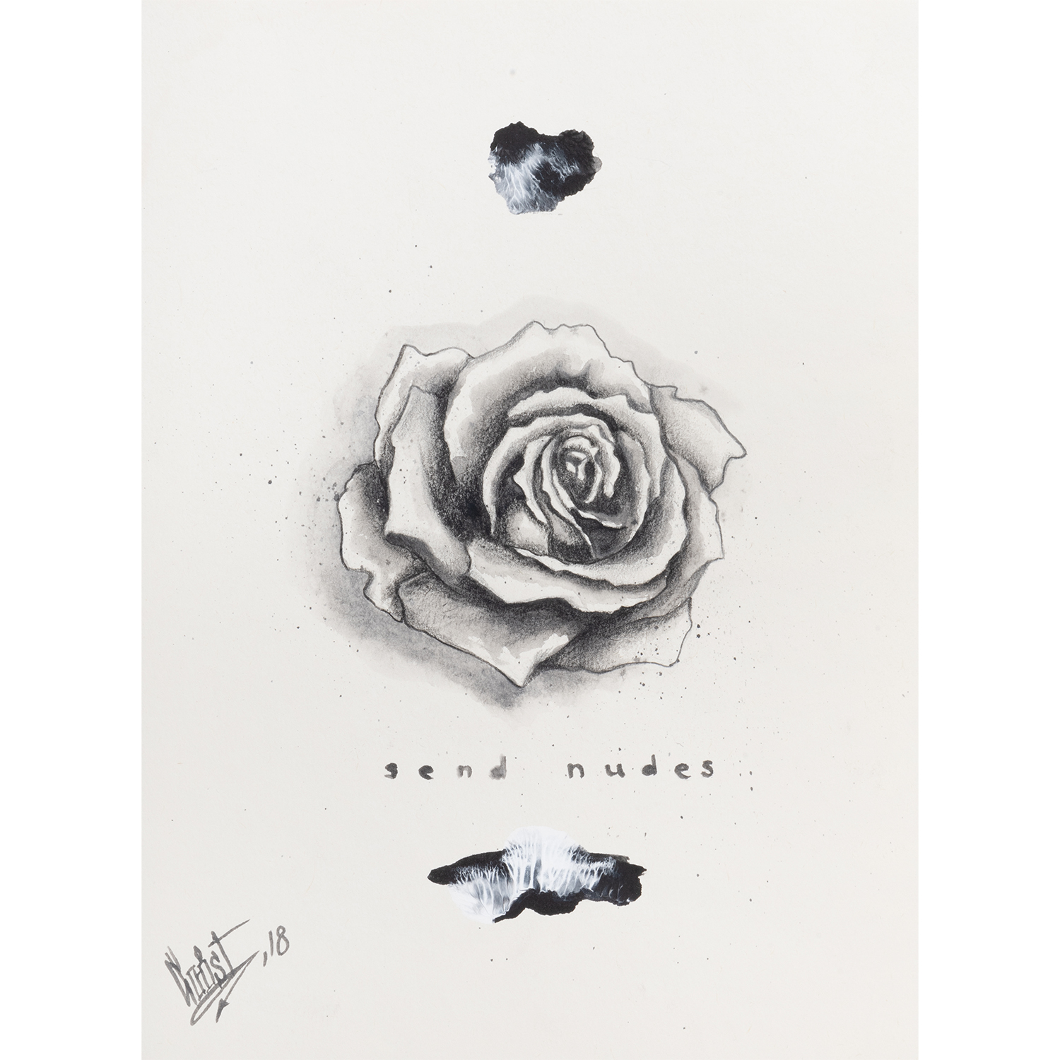 Original Acrylic and Graphite Drawing, Crist Espiritu, Visual Art, MORK Gallery Bangkok