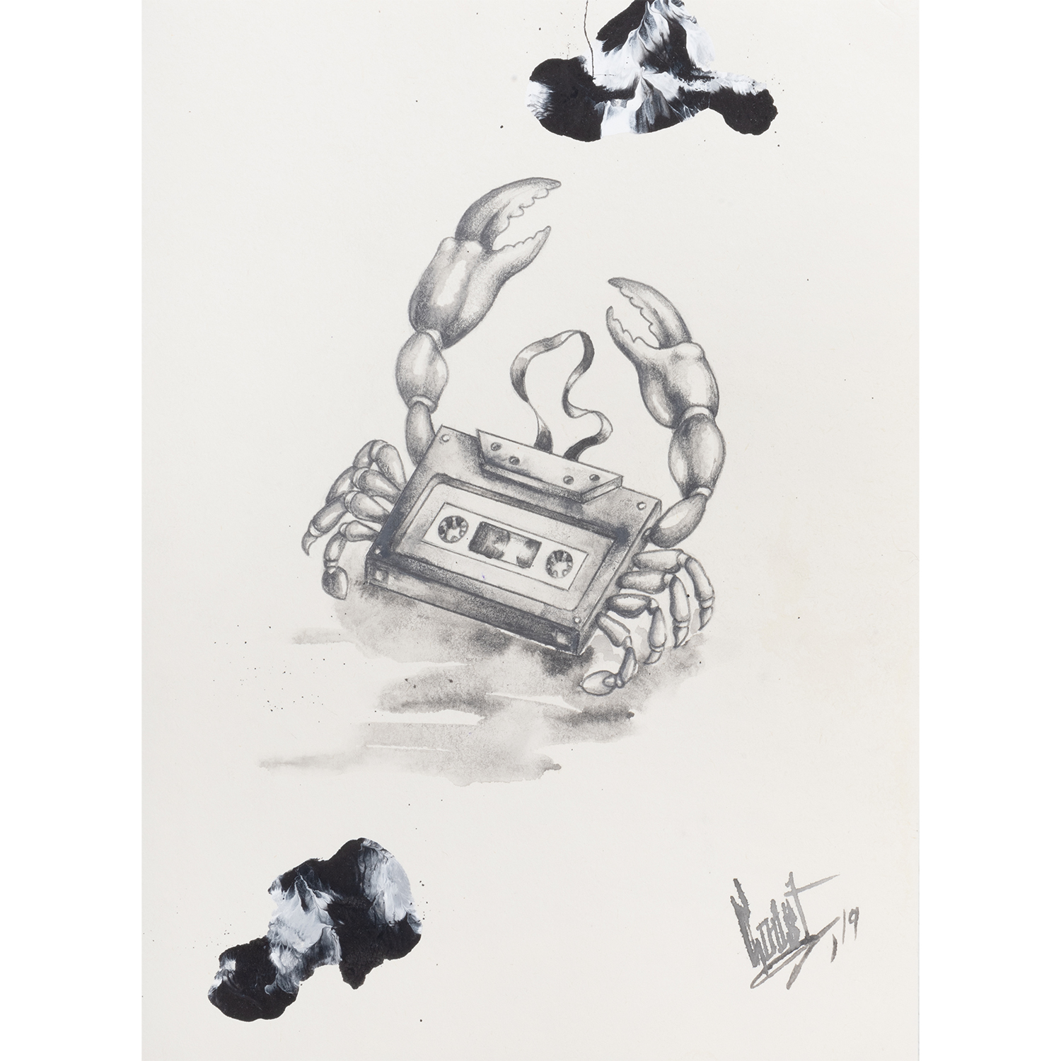 Original Acrylic and Graphite Drawing, Crist Espiritu, Visual Art, MORK Gallery Bangkok